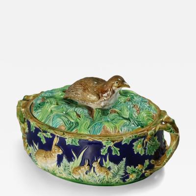 George Jones Majolica Partridge Game Pie Dish