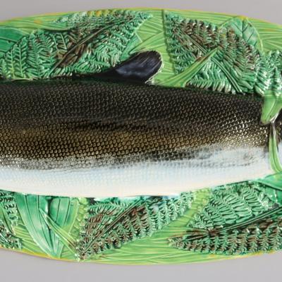 George Jones Majolica Salmon Tureen