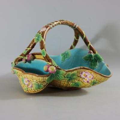 George Jones Majolica Yellow Basket Rare 
