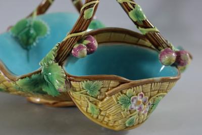 George Jones Majolica Yellow Basket Rare 