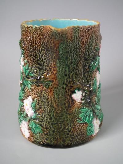 George Jones Victorian George Jones Majolica Rustic Blossom Pitcher