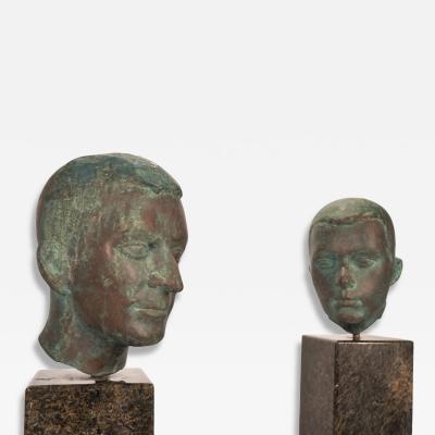 George Kolbe Set of 2 Bronze sculptures on granite steles by a student of Georg Kolbe 1925