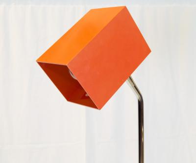George Kovacs Geometric Orange Red Chrome Floor Lamp