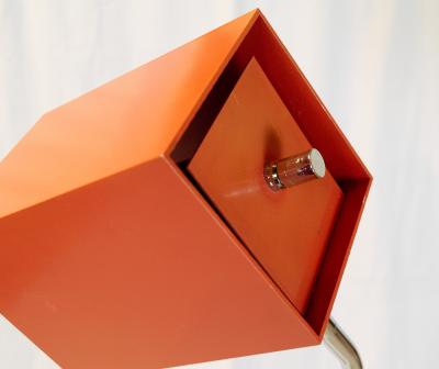 George Kovacs Geometric Orange Red Chrome Floor Lamp