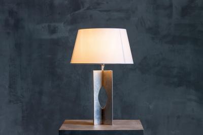 George Kovacs Minimalist Steel Table Lamp France 1970s