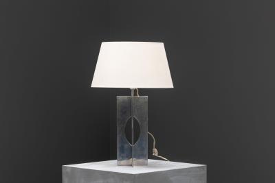 George Kovacs Minimalist Steel Table Lamp France 1970s