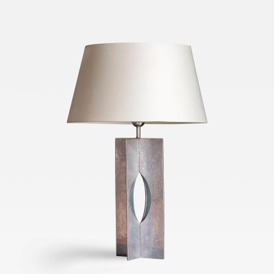 George Kovacs Minimalist Steel Table Lamp France 1970s