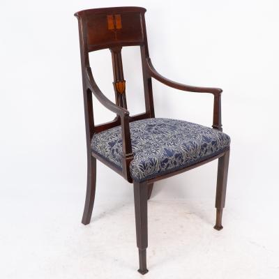 George Montague Ellwood G M Ellwood for J S Henry attri An English Arts and Crafts mahogany armchair