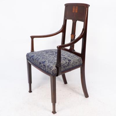 George Montague Ellwood G M Ellwood for J S Henry attri An English Arts and Crafts mahogany armchair