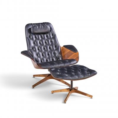 George Mulhauser George Mulhauser for Plycraft Mr Chair Mid Century Lounge Chair and Ottoman