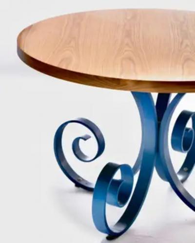 George Mulhauser Plycraft Oak Blue Lacquer Sultana Table by George Mulhauser c 1950s