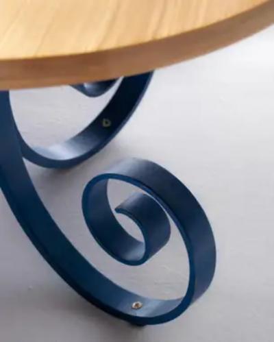 George Mulhauser Plycraft Oak Blue Lacquer Sultana Table by George Mulhauser c 1950s