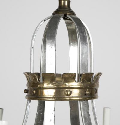 George N Antiques Renaissance Style Brass and Pewter 12 Arm Chandelier