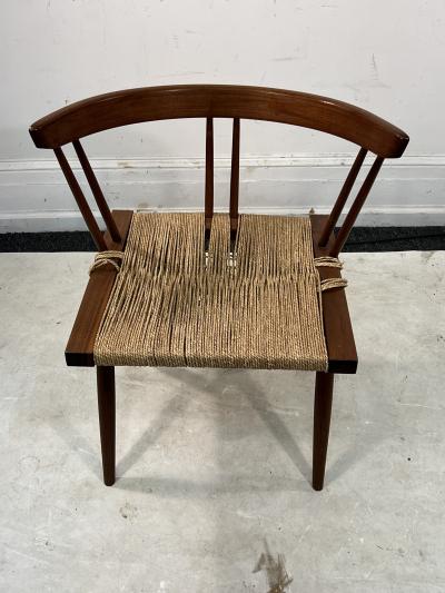 George Nakashima GEORGE NAKASHIMA WOOD AND JUTE CHAIR
