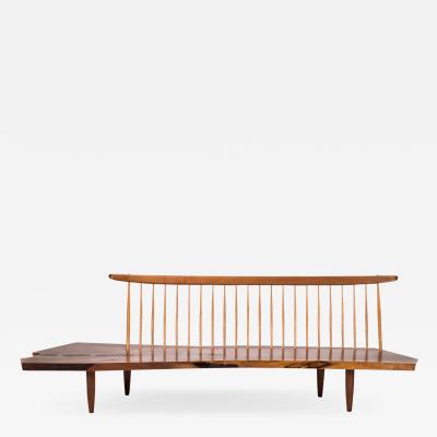 George Nakashima George Nakashima Conoid Bench with Rosewood Butterflies