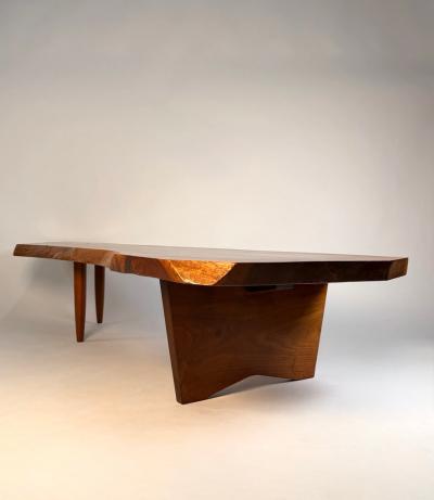 George Nakashima George Nakashima Conoid Coffee Table English Walnut with Rosewood Butterfly