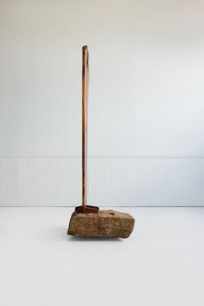 George Nakashima George Nakashima English Walnut Free Edge Room Divider on Granite Base 1955