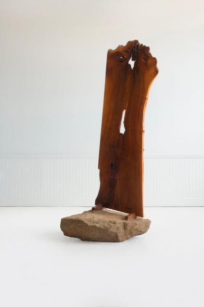 George Nakashima George Nakashima English Walnut Free Edge Room Divider on Granite Base 1955