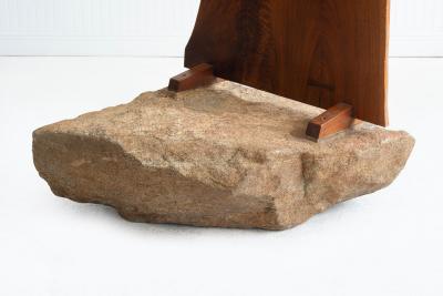 George Nakashima George Nakashima English Walnut Free Edge Room Divider on Granite Base 1955