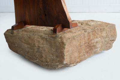 George Nakashima George Nakashima English Walnut Free Edge Room Divider on Granite Base 1955