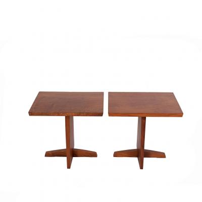 George Nakashima George Nakashima Pair Minguren side tables 1979