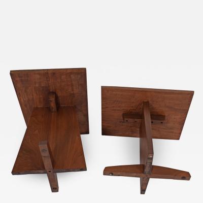 George Nakashima George Nakashima Pair Minguren side tables 1979