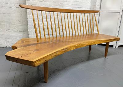 George Nakashima George Nakashima Studio Conoid Bench Signed Mira Nakashima 1992