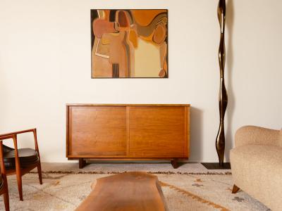 George Nakashima George Nakashima Studio Craft Credenza Solid American Walnut Live Edge Top