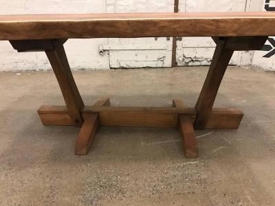 George Nakashima George Nakashima Style Conoid Dining Table With Free Edge Top