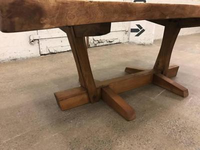 George Nakashima George Nakashima Style Conoid Dining Table With Free Edge Top