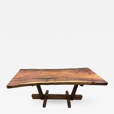 George Nakashima George Nakashima Style Conoid Dining Table With Free Edge Top