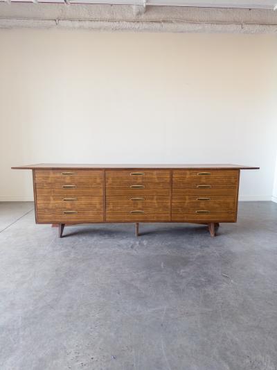 George Nakashima George Nakashima Walnut and Brass Monumental Cabinet for Widdicomb