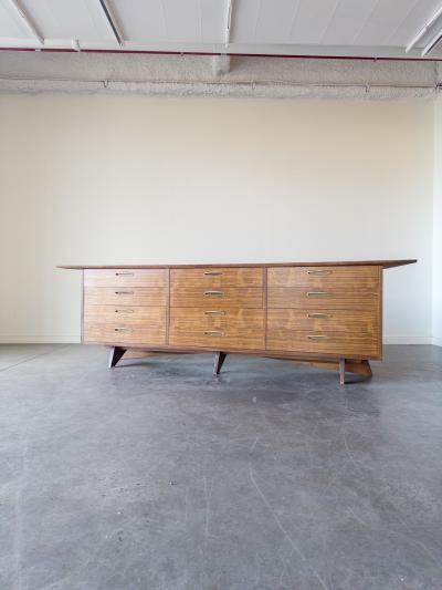 George Nakashima George Nakashima Walnut and Brass Monumental Cabinet for Widdicomb