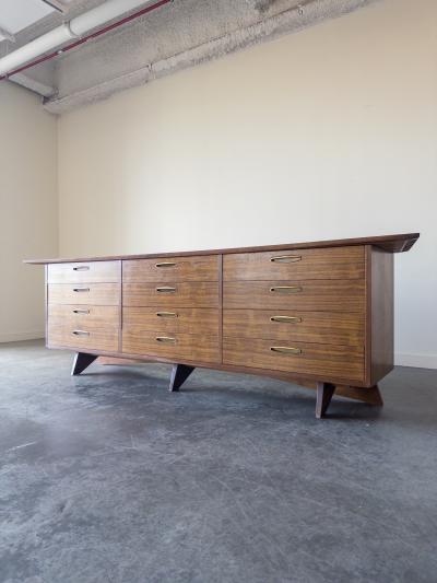 George Nakashima George Nakashima Walnut and Brass Monumental Cabinet for Widdicomb