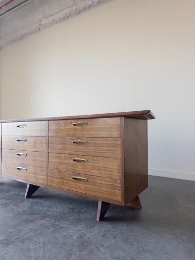 George Nakashima George Nakashima Walnut and Brass Monumental Cabinet for Widdicomb