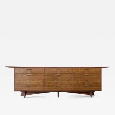 George Nakashima Walnut and Brass Monumental Cabinet for Widdicomb