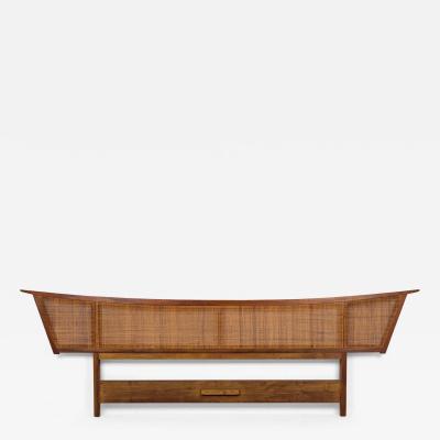 George Nakashima George Nakashima for Widdicomb Furniture Co Sundra Caned Walnut Headboard