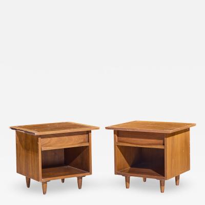 George Nakashima George Nakashima for Widdicomb Origins Model 215 Walnut Nightstands Pair