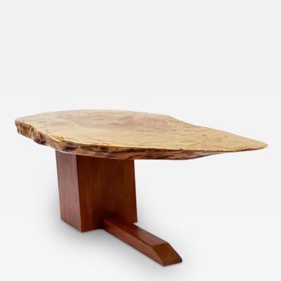 George Nakashima Mid Century Modern Studio Made Live Edge Coffee Table in Walnut Elm Woods