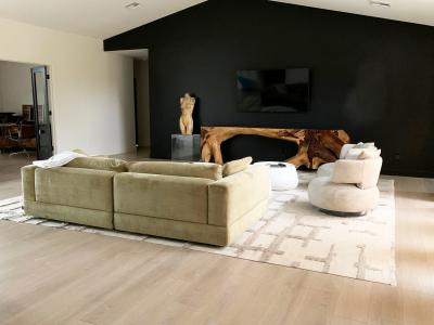 George Nakashima Monumental Free Form Acacia Console Table In the Style of George Nakashima