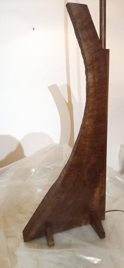 George Nakashima Nakashima Style Black Walnut Floor Lamp Organic Modern Design 1980s