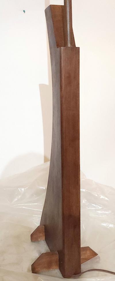 George Nakashima Nakashima Style Black Walnut Floor Lamp Organic Modern Design 1980s
