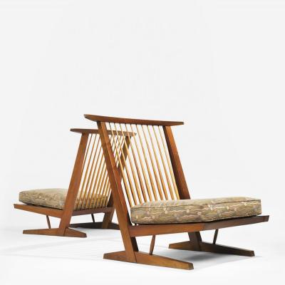 George Nakashima Chairs george nakashima - pair of conoid cushion chairs George Nakashima Chairs george nakashima - pair of conoid cushion chairs