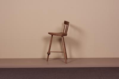George Nakashima Pair of Nakashima Studio Mira Nakashima Mira Bar Stools in Walnut US 2021