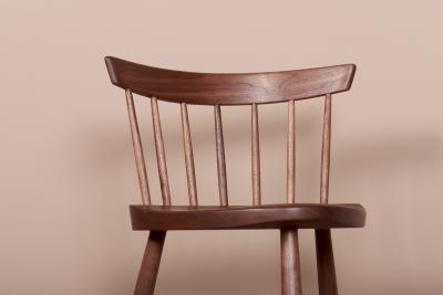 George Nakashima Pair of Nakashima Studio Mira Nakashima Mira Bar Stools in Walnut US 2021