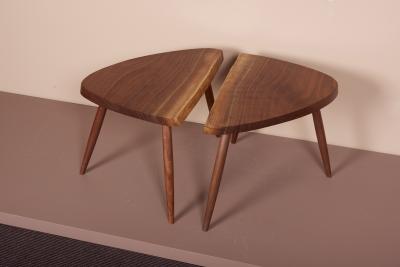 George Nakashima Pair of Nakashima Studio Mira Nakashima Wepman Side Tables in Walnut US 2021