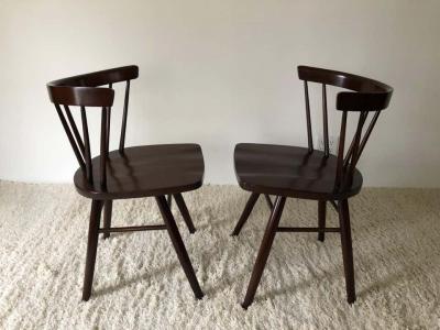 George Nakashima Pair of Walnut Nakashima Style Midcentury Chairs