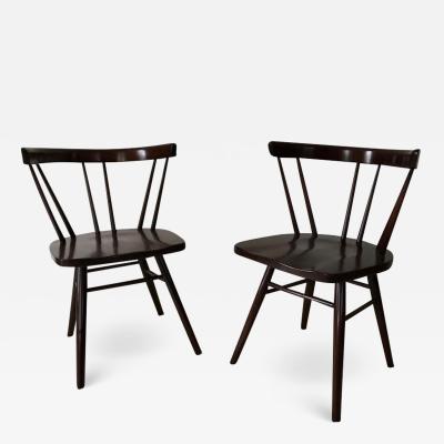 George Nakashima Pair of Walnut Nakashima Style Midcentury Chairs