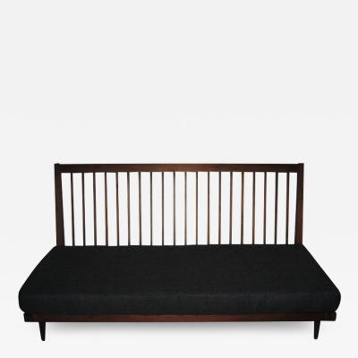 George Nakashima Settee with Charcoal Silk Cushion