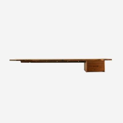 George Nakashima Wall Hung Shelf with Drawers